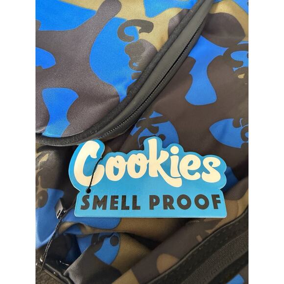 Cookies SF Luxe Smell Proof Luxe Satin Backpack Blue Camo NIP Functional Fashion - Picture 12 of 15
